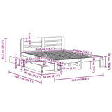 Bed Frame without Mattress 150x200 cm King Size Solid Wood Pine 3309848