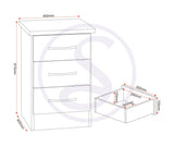 ZNTS Nevada 4 Door 2 Drawer Mirrored Wardrobe Bedroom Set 100-108-040