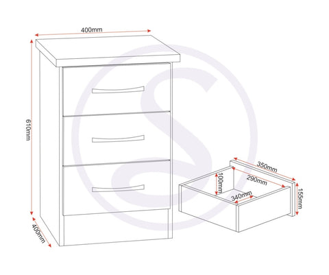 ZNTS Nevada 4 Door 2 Drawer Mirrored Wardrobe Bedroom Set 100-108-040