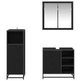 Bathroom Furniture Set 3 pcs Black Oak Engineered Wood 3402452
