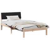 Bed frame Brown and black 100 x 200 cm Solid pine wood 878701
