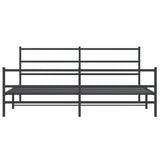 Metal Bed Frame without Mattress with Footboard Black 180x200cm 355387
