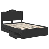 Bed Frame with Drawer Black 135 x 190 cm Engineer Wood 3413423