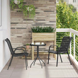 Garden Bistro Set 3 pcs Black Steel 42003978