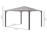 3m x 3m Hardtop Metal Frame Mesh Draped Gazebo Grey T3398P322177
