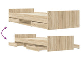 Bed Frame with Storage Sonoma Oak 80 x 200 cm Engineered Wood 3429510