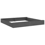 Sandbox with Seats Grey Square Solid Wood Pine 825039