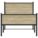 Metal Bed Frame without Mattress Sonoma Oak 107x203 cm 4007900