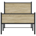 Metal Bed Frame without Mattress Sonoma Oak 90x190 cm Single 4007896