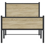 Metal Bed Frame without Mattress Sonoma Oak 90x190 cm Single 4007896