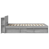 Bed Frame with Storage Grey Sonoma 75 x 190 cm Engineered Wood 3433315