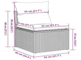 2 Piece Garden Sofa Set with Cushions Brown Poly Rattan Acacia 3325249