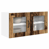 Wall Glass Cabinet PORTO Old Wood 80 x 31 x 40 cm 885303