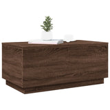 ZNTS Coffee Table with LED Lights Brown Oak 90x50x40 cm 839881