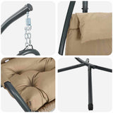 Hanging Egg Chair Folding Taupe 94 x 107 x 196.5 cm Steel 42003853