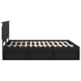 Bed Frame with Headboard Black 200 x 200 cm Solid Pine Wood 3410049