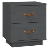 Bedside Cabinet Grey 40x34x45 cm Solid Wood Pine 818329