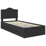 Bed Frame with Drawer Black 90 x 190 cm Engineer Wood 3413458