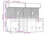 Work Cabinet with Drawer 10 pcs Red Engineered Wood and Steel 3321453