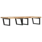 Basin Shelf Wall Mounted Steel and Solid Wood Acacia 3302919