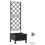 Garden Planter with Irrigation&Wheels Black 40 x 40 x 132 cm PP 3422945
