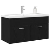 Bathroom Cabinet Black Oak 90 x 38.5 x 46 cm Engineered Wood 3333138