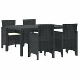 Garden Dining Set 5 pcs Anthracite Polt rattan 3378696