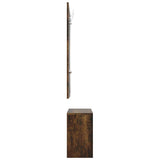 3-in-1 Shoe Cabinet Set Smoked Oak Engineered Wood 342574