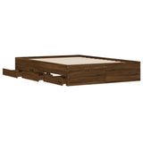 Bed Frame with Drawers without Mattress Brown Oak 120x200 cm 3207286
