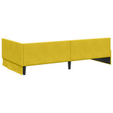 Corner Bed Frame with Headboard Yellow 80 cm x 200 cm Velvet 42016067