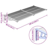 Door Canopy Grey and Transparent 199x90 cm Polycarbonate 153692
