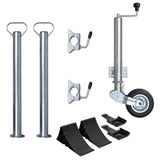 Trailer Jack Wheel 60 mm with 2 Support Tubes and 2 Split Clamps 3214424