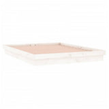 Bed Frame White Solid pinewood, Plywood Double Bed Frame 819973