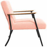 Armchair Pink 59 x 75 x 78 cm Curly Wool-like Fabric 42017700