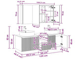 Bathroom Cabinet Set 4 pcs White Engineered Wood 3406463