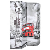 Folding Room Divider 160x170 cm London Bus Black and White 245874