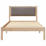 Bed Frame with Upholstered Headboard Taupe 100 x 200 cm 878282