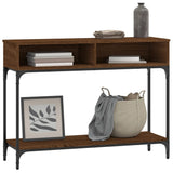 Console Table Brown Oak 100x30.5x75 cm Engineered Wood 833392