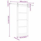 Sliding Door ORKDAL Natural and Black 93 x 232 cm 3331871