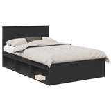 Bed Frame with Headboard Black 120 x 190 cm Engineered wood 3407896