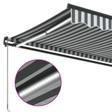 Manual Retractable Awning with LEDs Anthracite&White 600x350 cm 3215821