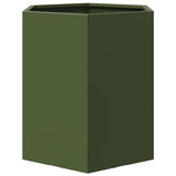 Garden Planter Olive Green Hexagon 46x40x45 cm Steel 851114