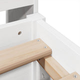 Bookcase Bed without Mattress White 135x190 cm Double Solid Wood Pine 3323153