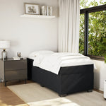 ZNTS Box Spring Bed with Mattress Black 90x200 cm Velvet 3285259