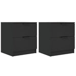 ZNTS Bedside Cabinets 2 pcs Black Engineered Wood 811217