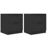 ZNTS Bedside Cabinets 2 pcs Black Engineered Wood 811217