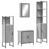 4 Piece Bathroom Furniture Set Grey Sonoma Engineered Wood 3214833