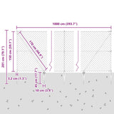 Welded Wire Fence with Spikes 10 x 1.5 m 3351216