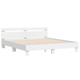 Bed Frame White Engineered wood King Bed Frame Rectangular 3207525