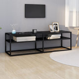 TV Cabinet Black Marble 140x40x40.5 cm Tempered Glass 331717